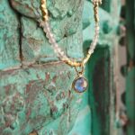 Bracelet en labradorite doré PASTILLE