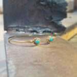 Bracelet jonc turquoise doré