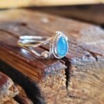 Bague calcédoine bleue ajustable