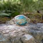 Jonc turquoise argent COURAGE