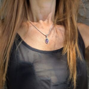 Pendentif en améthyste et argent