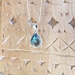 Pendentif labradorite bleu goutte