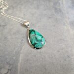 Pendentif malachite argent NATURE
