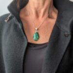 Pendentif malachite argent NATURE