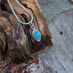 Petit pendentif ethnique argent et turquoise
