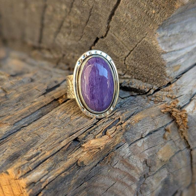 Bague charoïte argent Bague charoïte argent