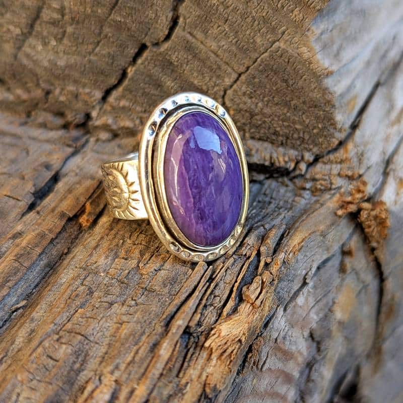 Bague charoïte argent Bague charoïte argent