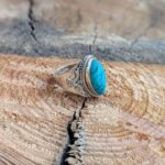 Bague ethnique en argent turquoise