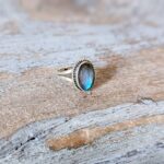 Bague labradorite cabochon
