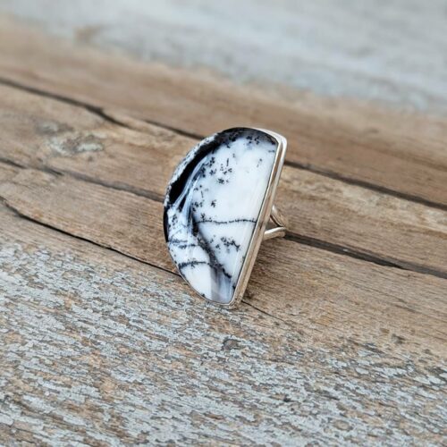 Bague opale dendritique MOON
