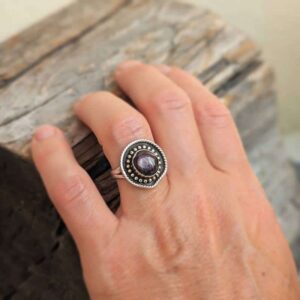 Bague rubis indien argent ajustable