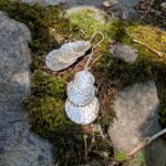 Boucles d'oreilles pendantes argent martelé
