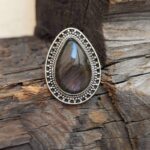 Grosse bague labradorite ethnique