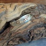 Jonc argent filigrane Om