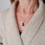 Pendentif labradorite bleu goutte
