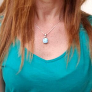 Pendentif larimar argent AMOUR
