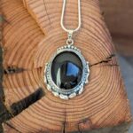Pendentif obsidienne argent