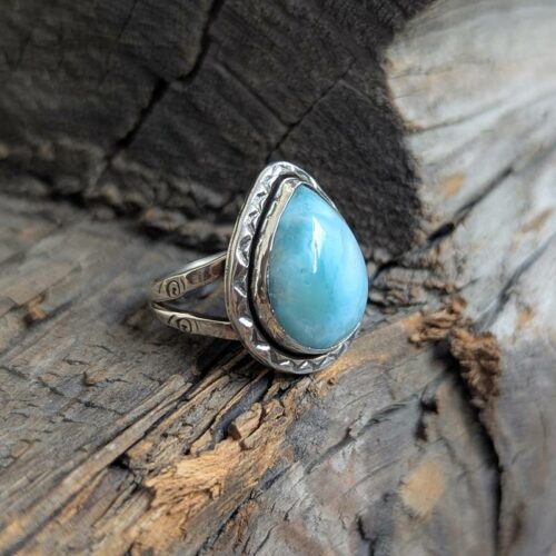Bague larimar argent ajustable