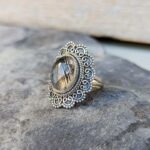Bague quartz rutile argent