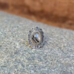 Bague quartz rutile argent