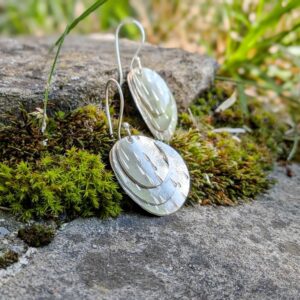 Boucles d'oreilles contemporaines en argent