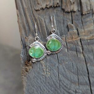 Boucles d'oreilles turquoise argent LHĖ