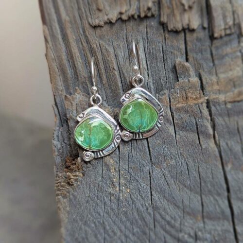 Boucles d'oreilles turquoise argent LHĖ