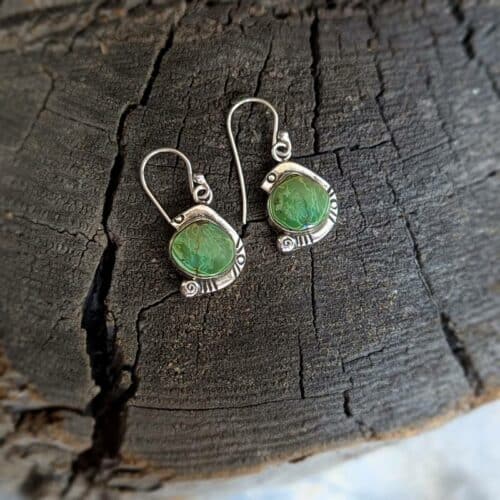 Boucles d'oreilles turquoise argent LHĖ