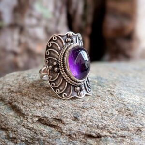 Bague amethyste argent ethnique