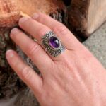 Bague amethyste argent ethnique