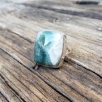 Bague contemporaine argent pierre hémimorphite