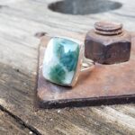 Bague contemporaine argent pierre hémimorphite