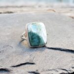 Bague contemporaine argent pierre hémimorphite