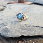 Bague ethnique chic argent labradorite