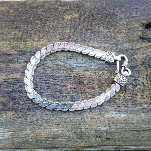 Bracelet indien argent maille serpent – Image 3