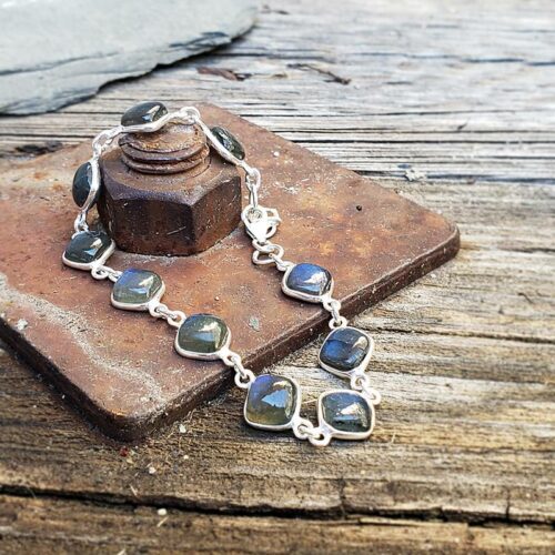Bracelet labradorite argent réglable