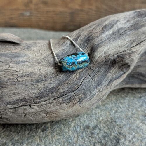 Collier turquoise argent DZI