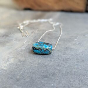 Collier turquoise argent DZI