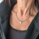 Collier argent et agate mousse