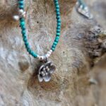 Collier petites malachites argent