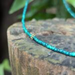 Collier petites malachites argent