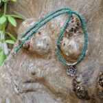 Collier petites malachites argent