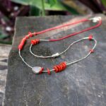 Sautoir en corail rouge et argent