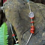 Collieren corail rouge et argent