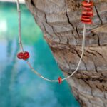 Collier en corail rouge et argent