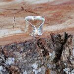 Bague réglable en argent martelé