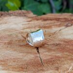 Bague réglable en argent martelé