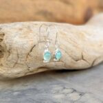 Boucles d'oreilles argent et calcédoine aqua ANDAMAN