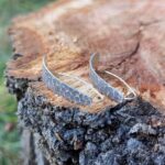 Boucles d'oreilles en argent martelé vintage