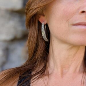 Boucles d'oreilles en argent martelé vintage